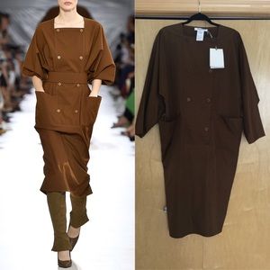 Max Mara Brown Dede Cotton-poplin Dress